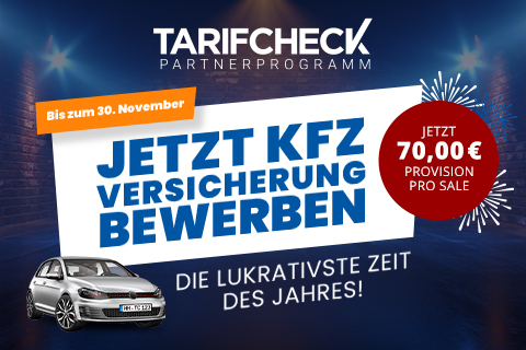 Kfz-Hauptsaison 2021: Jetzt 70,00 € Provision pro Kfz-Sale verdienen!