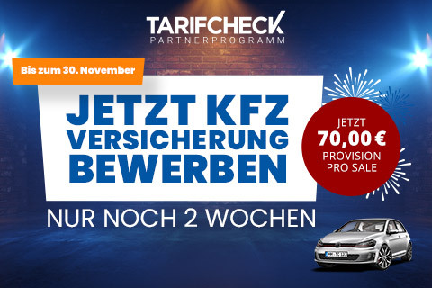 Nur noch 2 Wochen: Jetzt 70,00 € Provision pro Kfz-Sale verdienen!