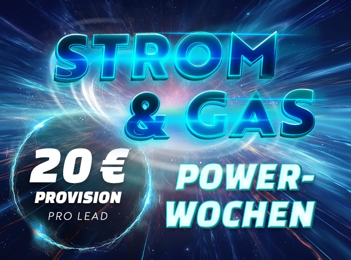 Strom- und Gasvergleich bewerben und 20,00 Euro pro Lead verdienen!