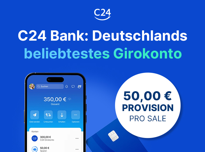 Top-Produkt August: C24 Bank mit Bestnote 1,1!