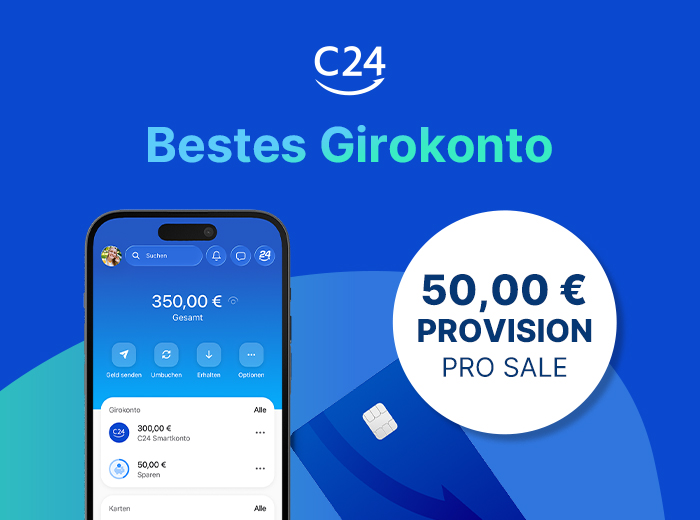 C24 Smartkonto: Top-Empfehlung mit 50 € pro Sale!